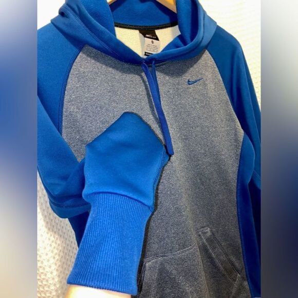 Women’s NIKE hooodie Therma-Fit gray and blue with waist drawstring size XS - Picture 4 of 11